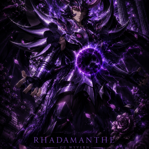 Tableau Métal Rhadamanthe du Wyvern Saint Seiya Juge des Enfers Poploom