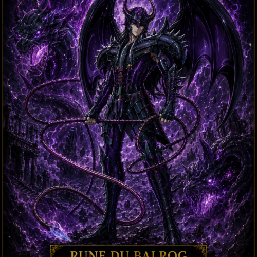 Tableau Métal Rune du Balrog – Spectre d'Hadès Saint Seiya Poploom
