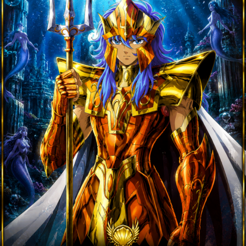 Tableau Métal Sorrento de la Sirène Saint Seiya Général Marina Poploom
