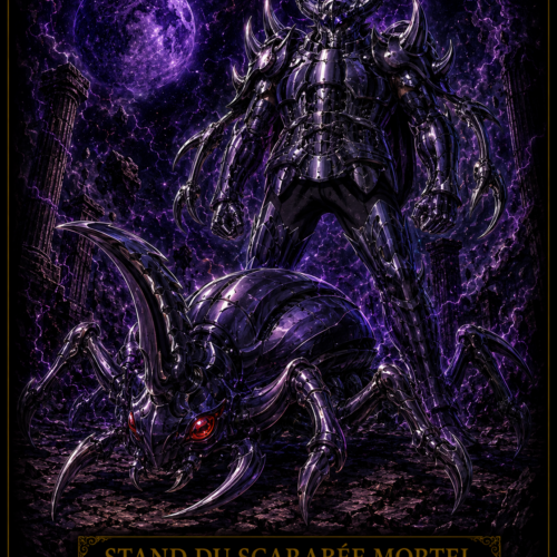 Tableau Métal Stand du Scarabée Mortel – Spectre d'Hadès Saint Seiya Poploom