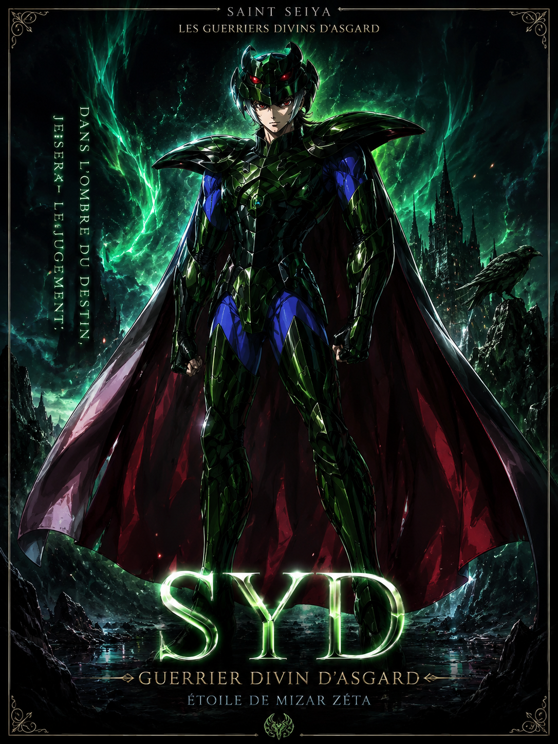 Tableau Métal Syd de Mizar Zêta Saint Seiya Guerrier Divin d'Asgard Poploom