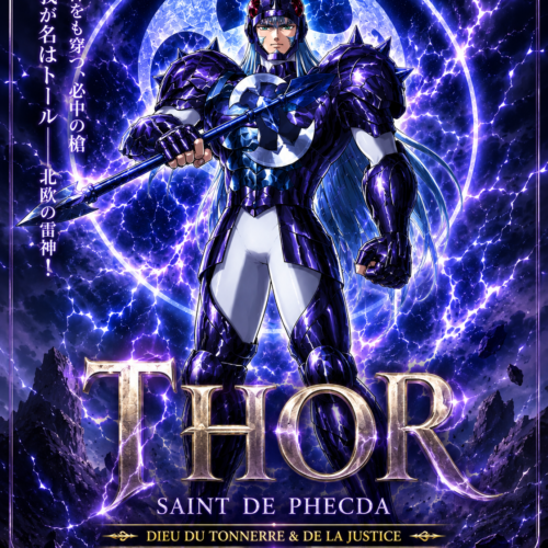 Tableau Métal Thor de Phecda Saint Seiya Guerrier Divin d'Asgard Poploom