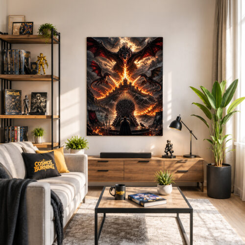 Tableau Métal Game of Thrones™ – Le Trône de Fer et les Dragons Targaryen